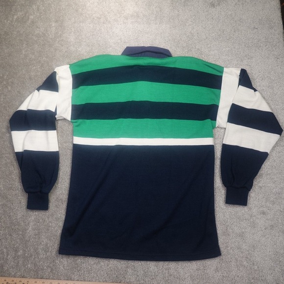 Connolly Ireland Rugby Shirt Mens Medium Blue Green White Striped Collared - Picture 4 of 5